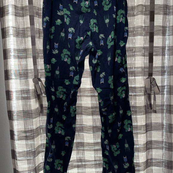 Old Navy Navy Pajama Pants with Green Leaf Design - Picture 4 of 6
